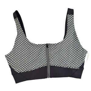 NWT Museonly One Women's Gray/White Honeycomb Sports Bra Athletic - Size Medium